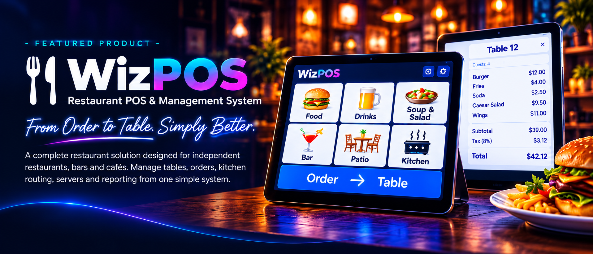 WizPOS restaurant POS and management system